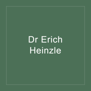 Green tile showing the name Dr Erich Heinzle in place of a photograph